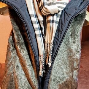 Faux fur brown reversible vest, Size L